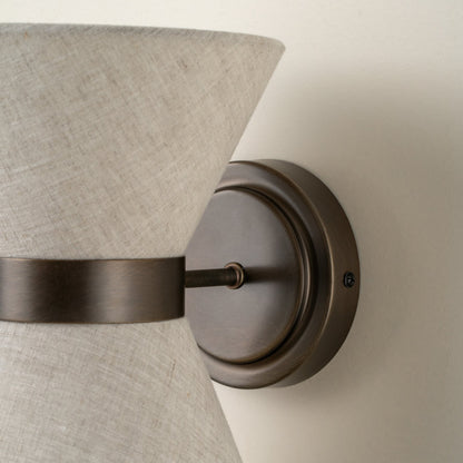 Bronze and Linen Wall Light
