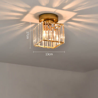 Glass Ceiling Light with Striped Shade