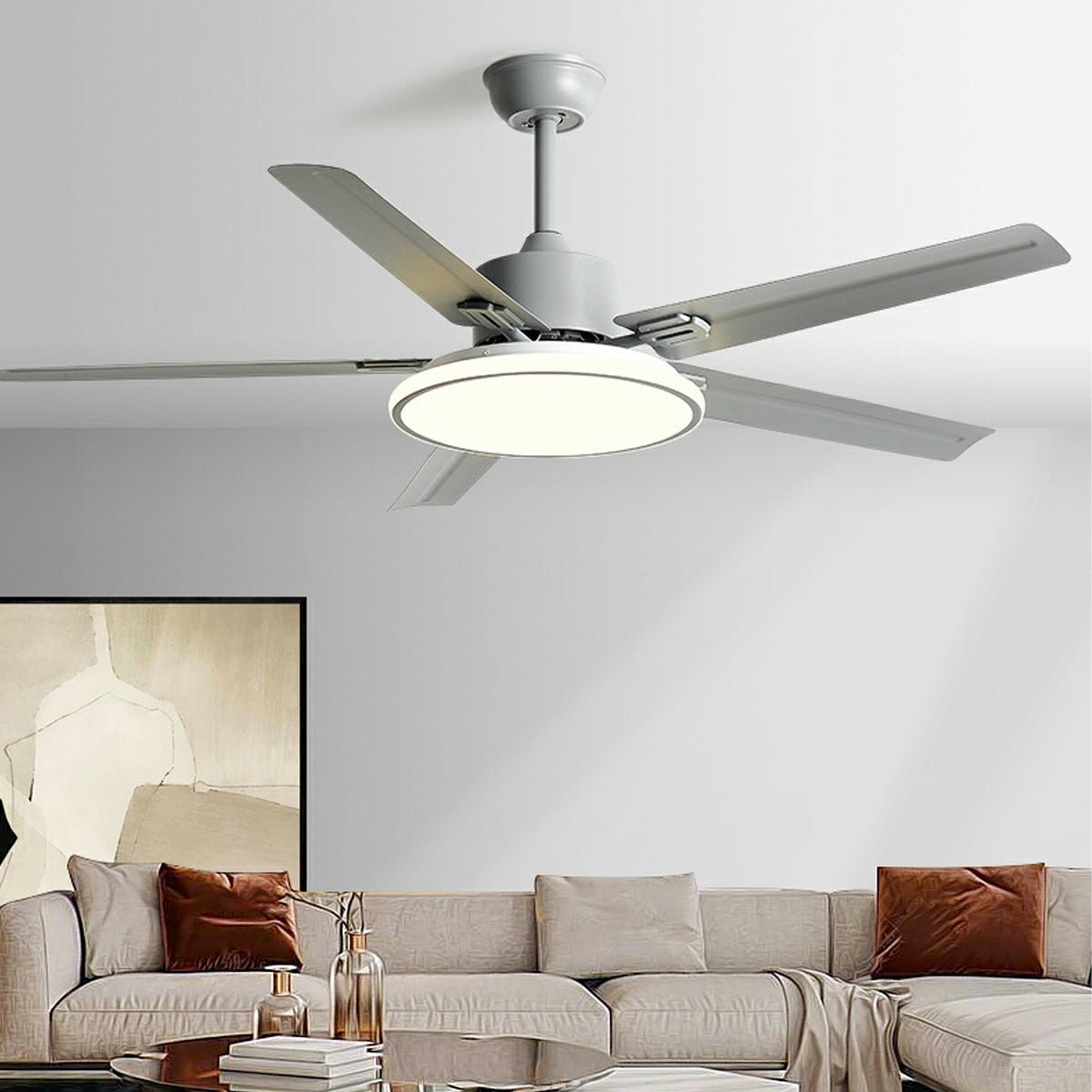 Modern 5-Blade LED Ceiling Fan Light