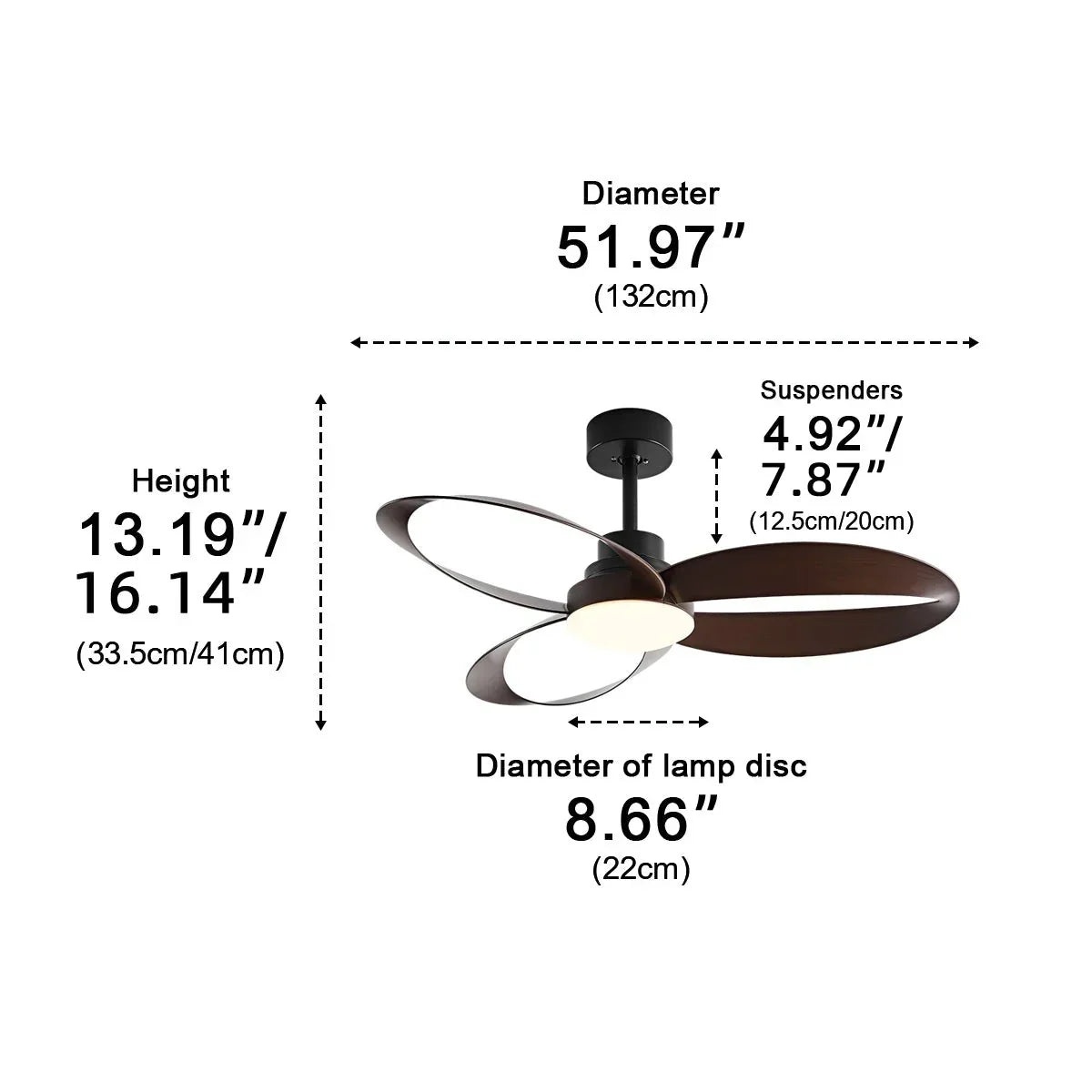 Modern LED Ceiling Fan with Wooden Blades