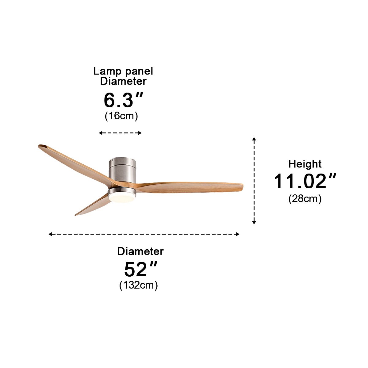 Modern Wood Finish LED Ceiling Fan Light