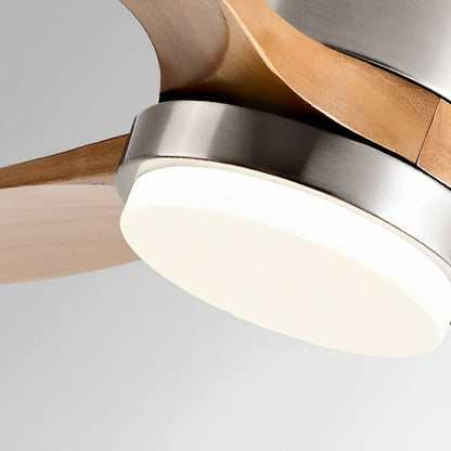 Modern Wood Finish LED Ceiling Fan Light