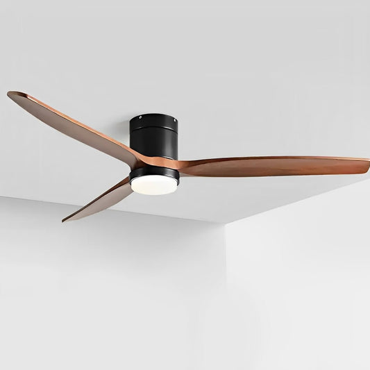 Modern Wood Finish LED Ceiling Fan Light