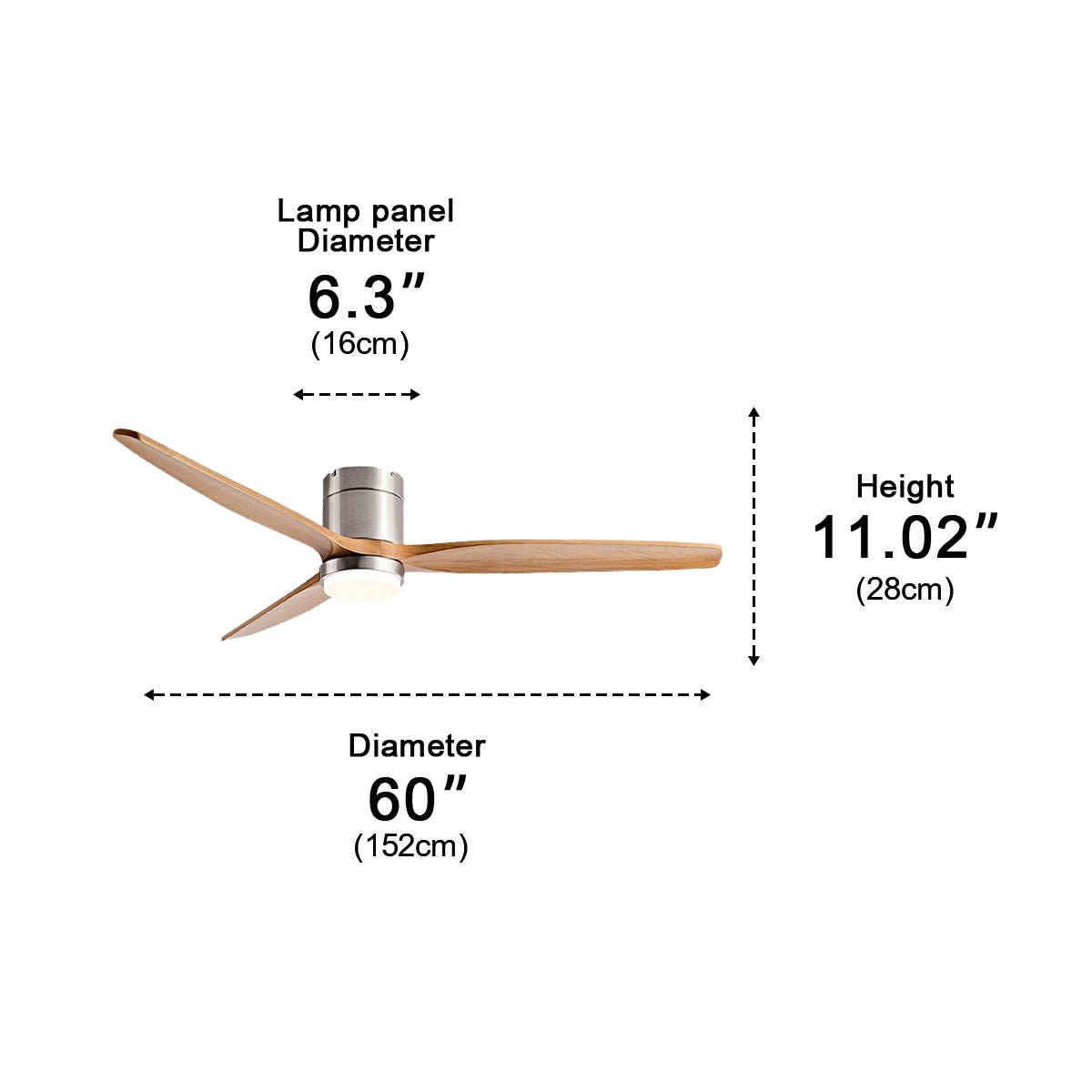 Modern Wood Finish LED Ceiling Fan Light