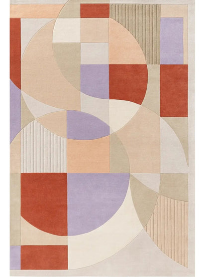 Modern wool rug multicolor design