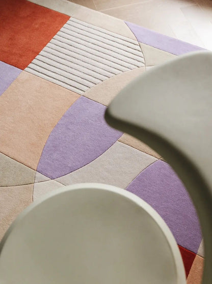 Modern wool rug multicolor design