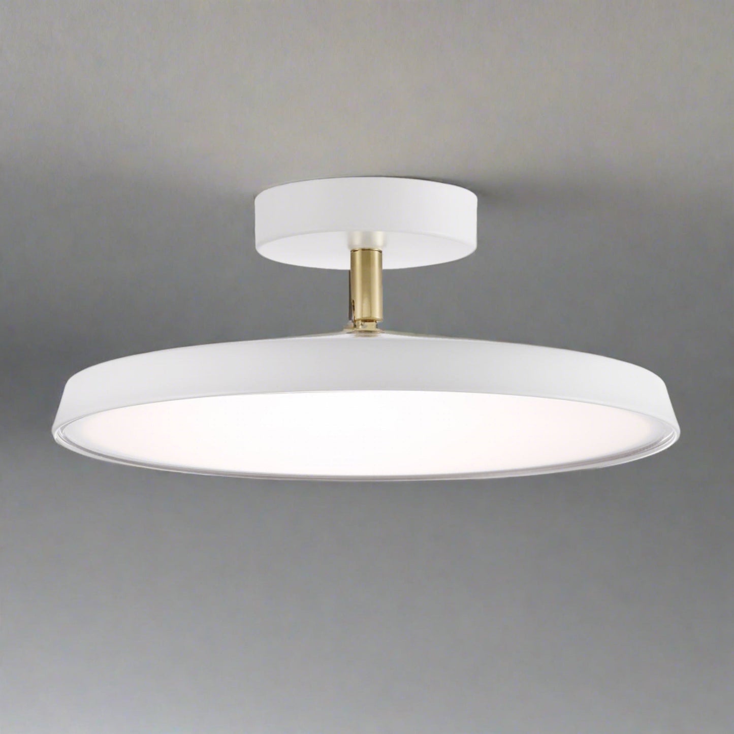 White Semi-Flush LED Light