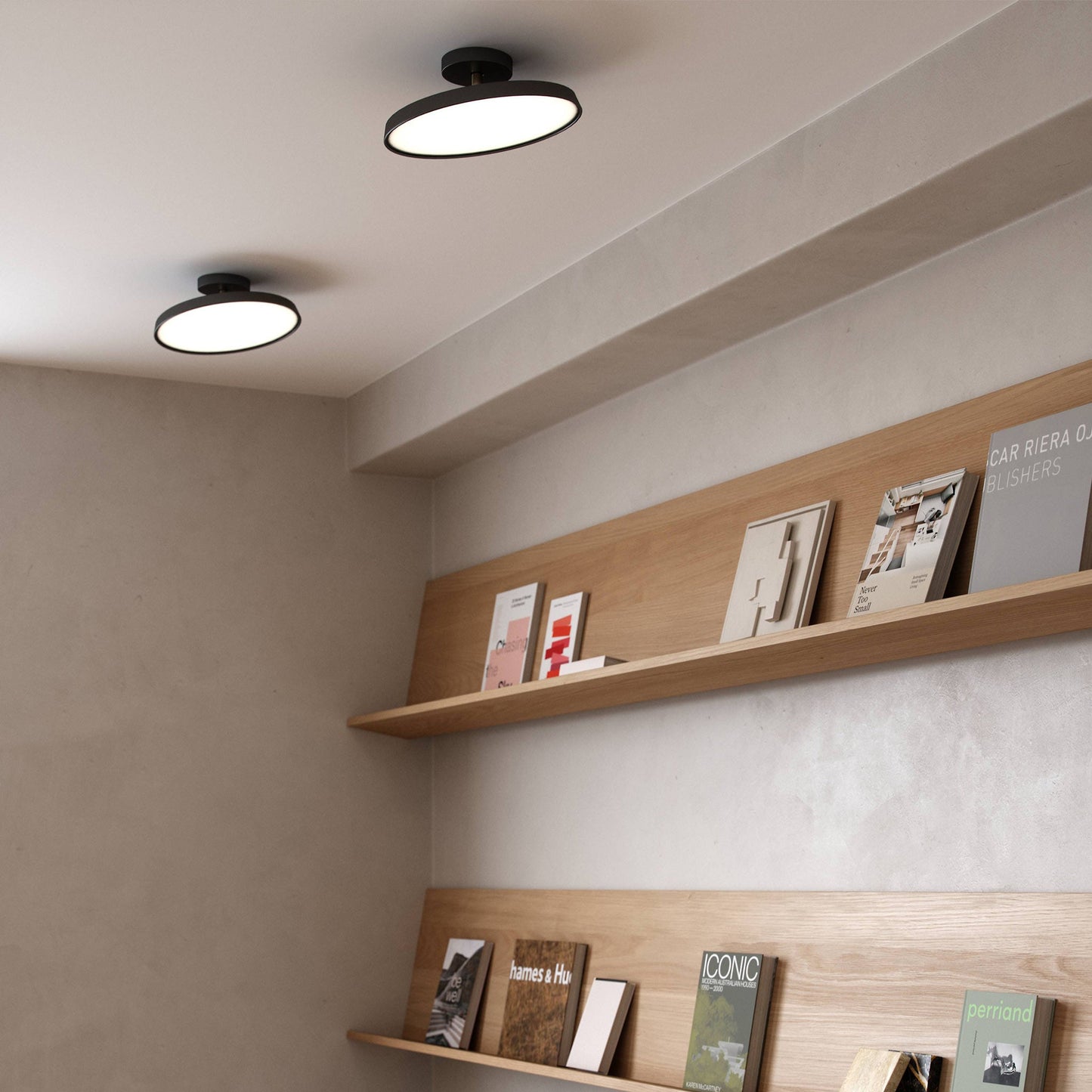 White Semi-Flush LED Light