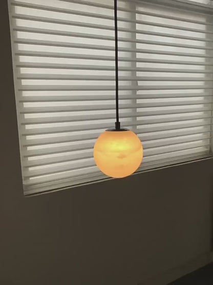 Alabaster Glass Bronze Pendant