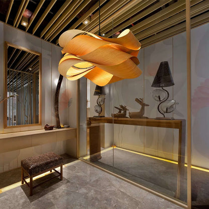 Pleated Cream Linen Pendant Light