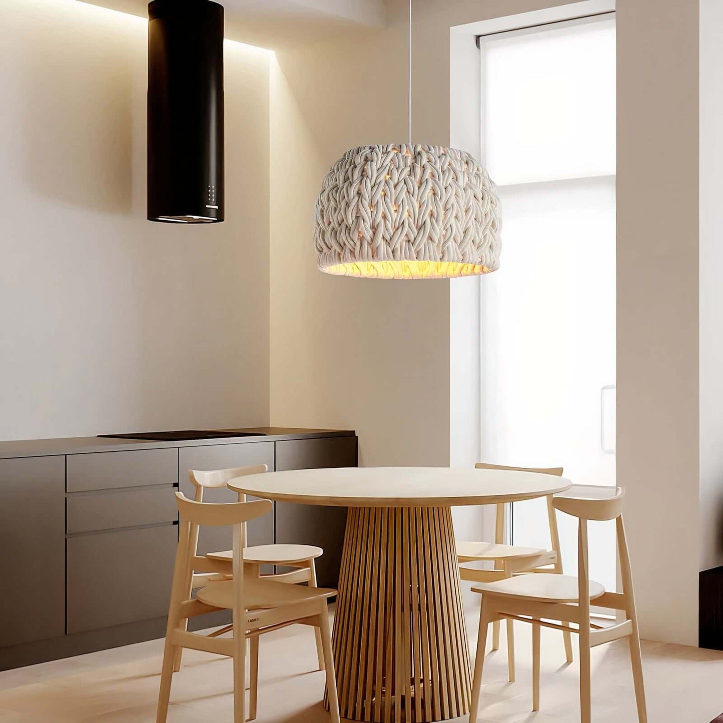 Fluted Glass Globe Pendant Light