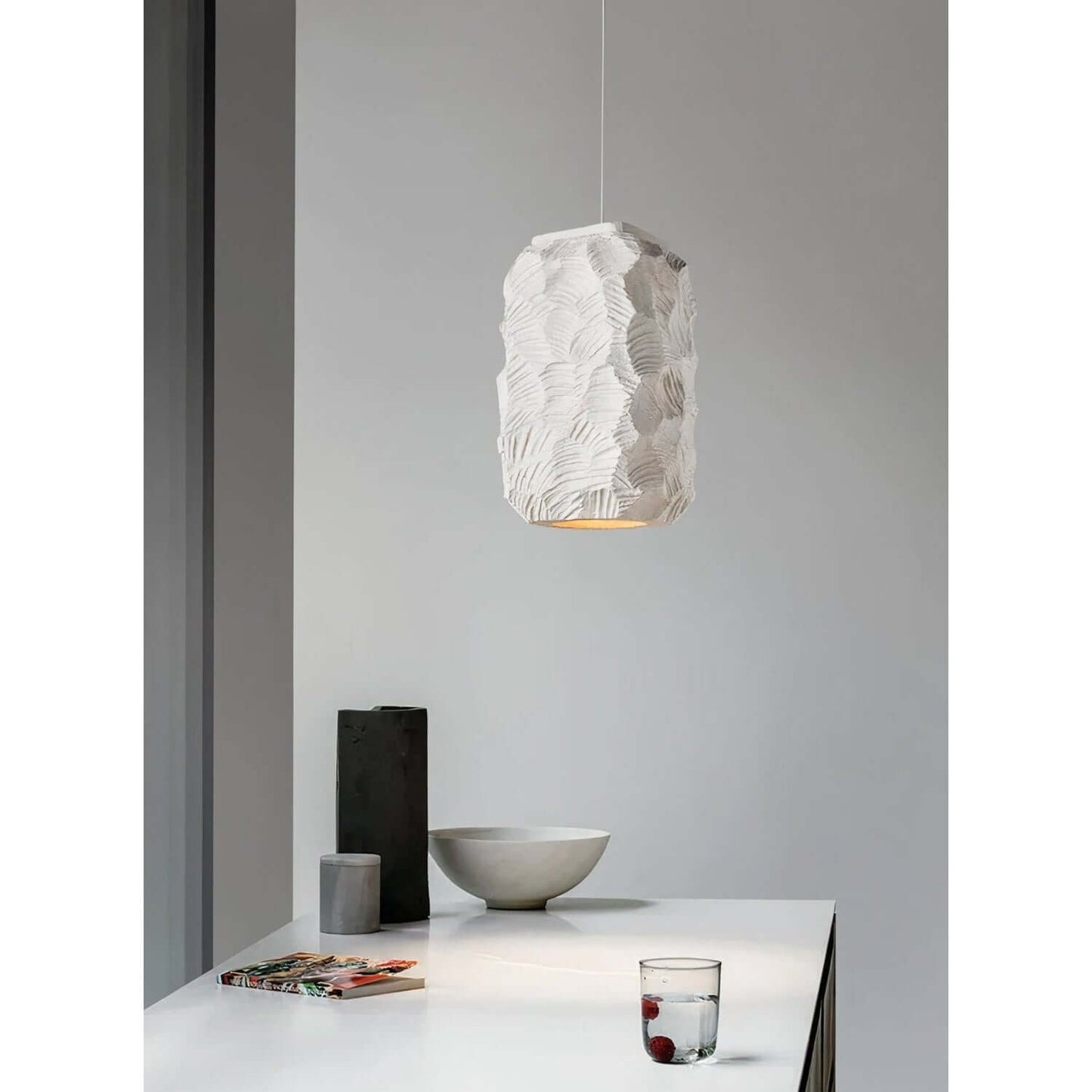 Ribbed Glass Pendant Light