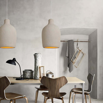 Scalloped Linen Pendant Light