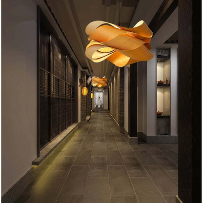 Pleated Cream Linen Pendant Light