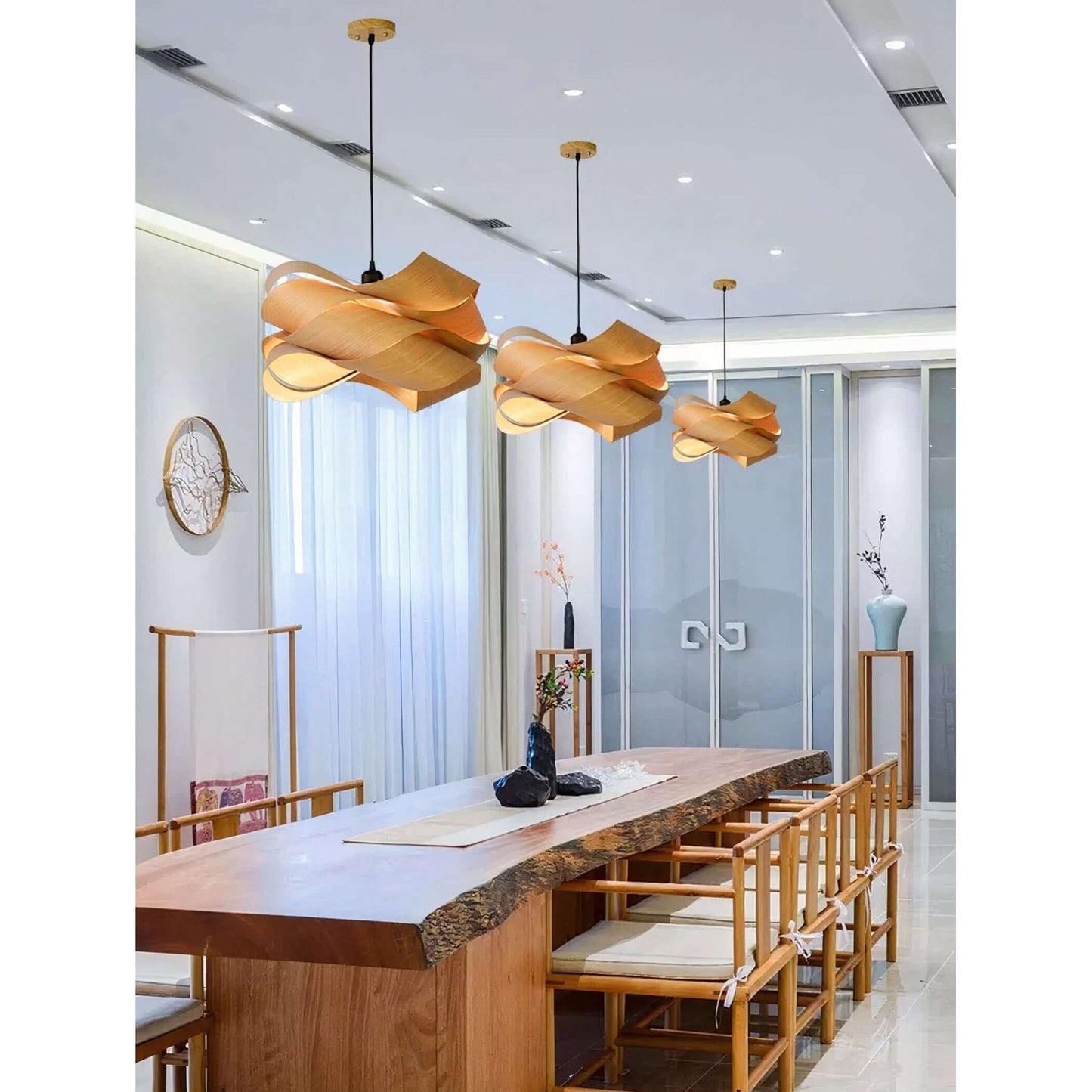 Pleated Cream Linen Pendant Light