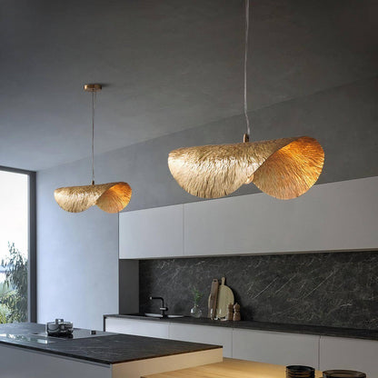 Cream Linen Dome Pendant Light