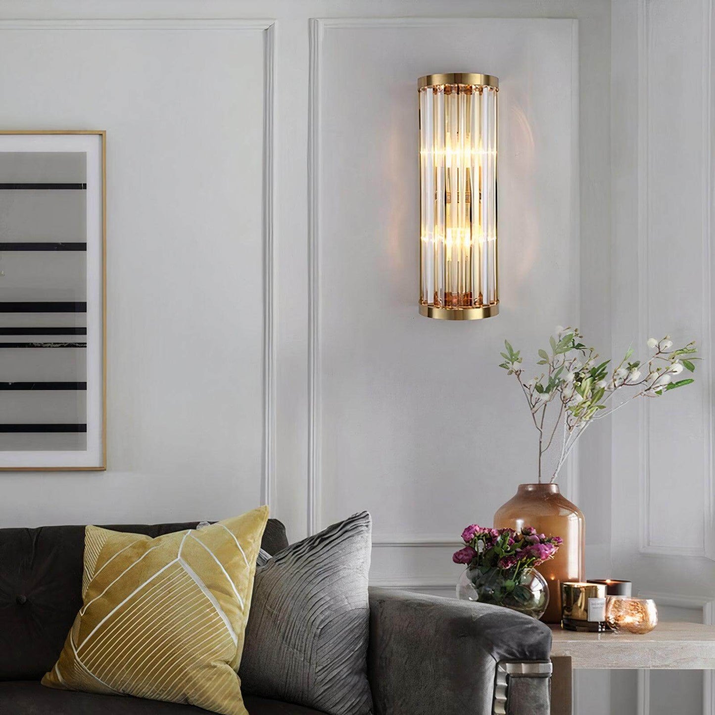 Elegant Linen Shade Wall Light