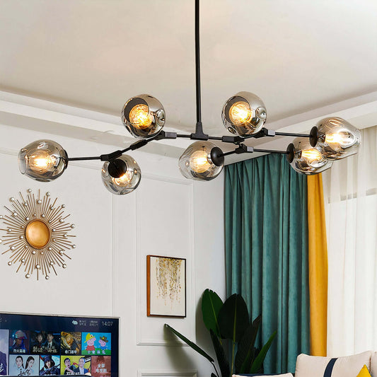 Branched Globe Glass Chandelier