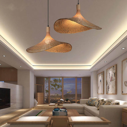 White Linen Dome Pendant Light