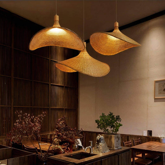 White Linen Dome Pendant Light