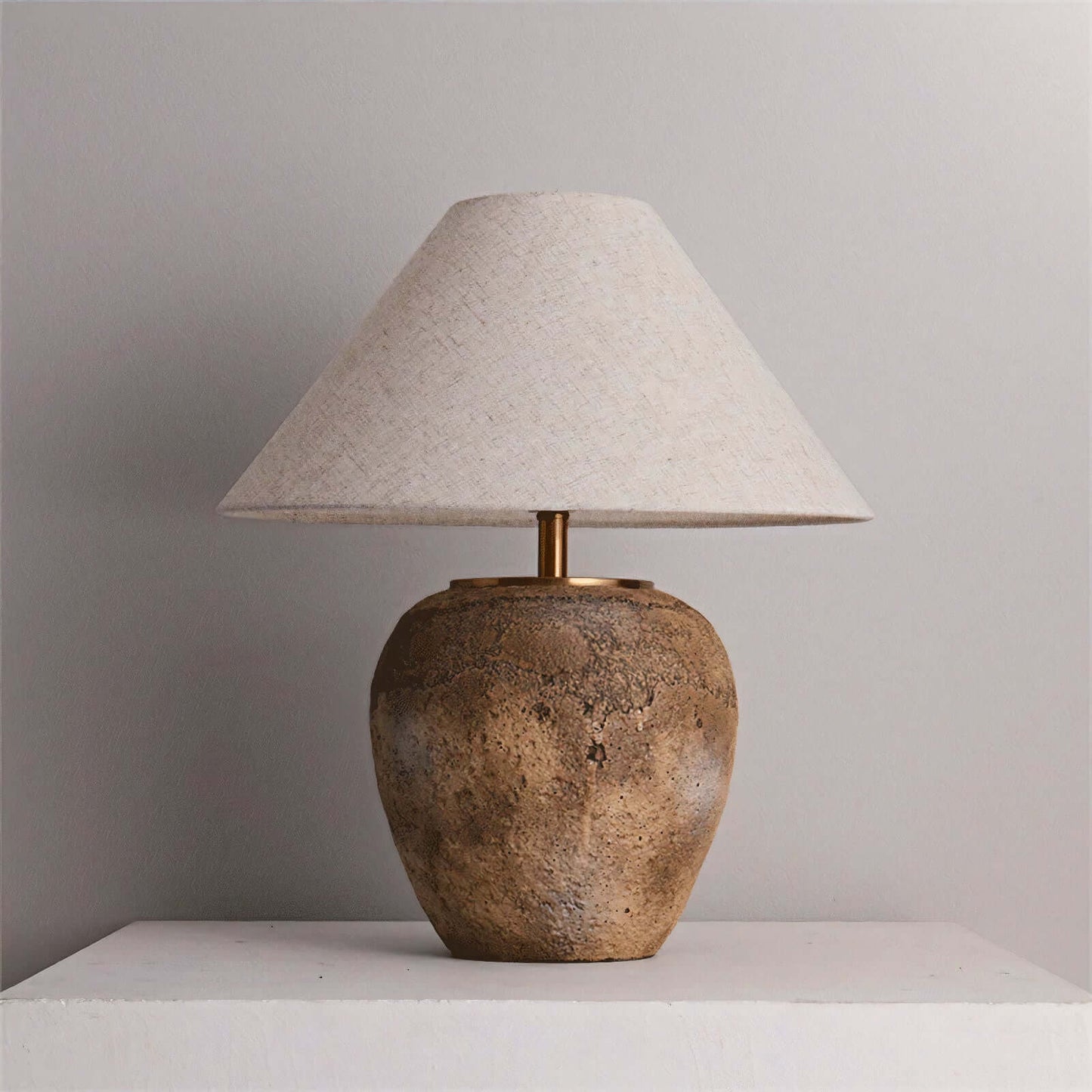Cream Ceramic Fluted Table Lamp