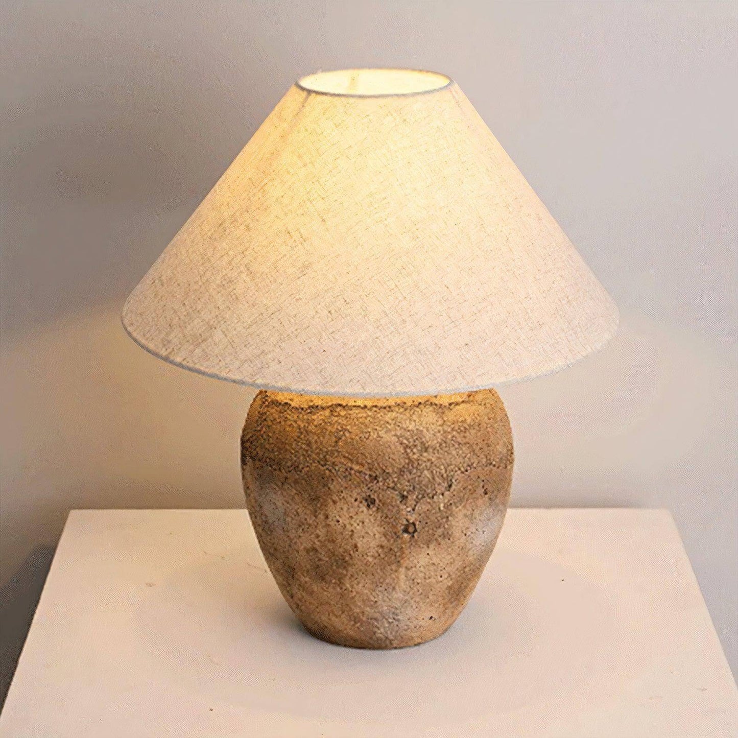 Cream Ceramic Fluted Table Lamp