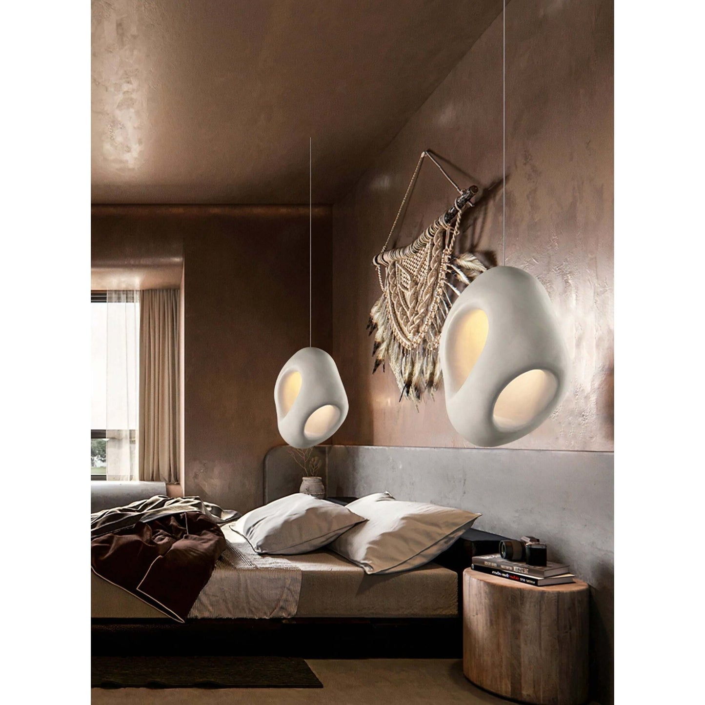 Layered Linen Dome Pendant Light