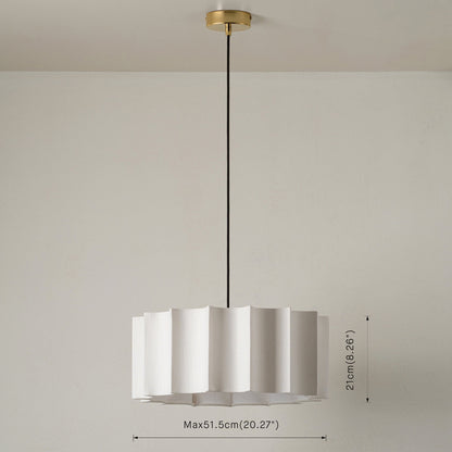 White Scalloped Linen Lampshade