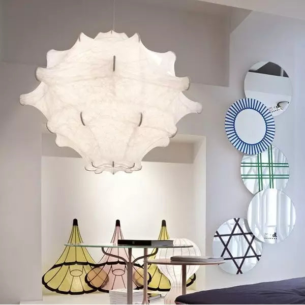 Sculptural cocoon pendant lamp