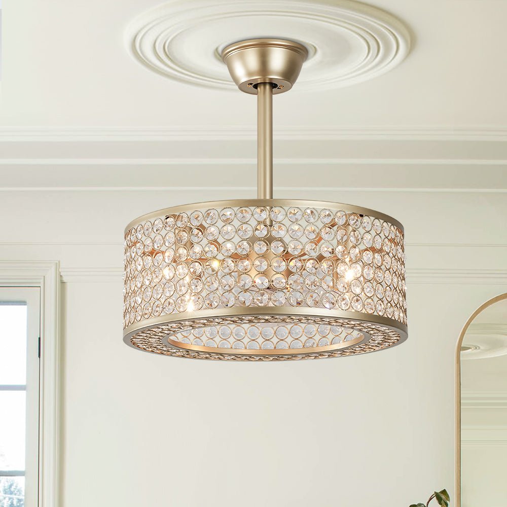 Modern Crystal Ceiling Fan Light
