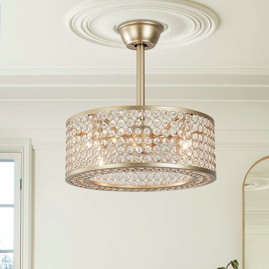 Modern Crystal Ceiling Fan Light