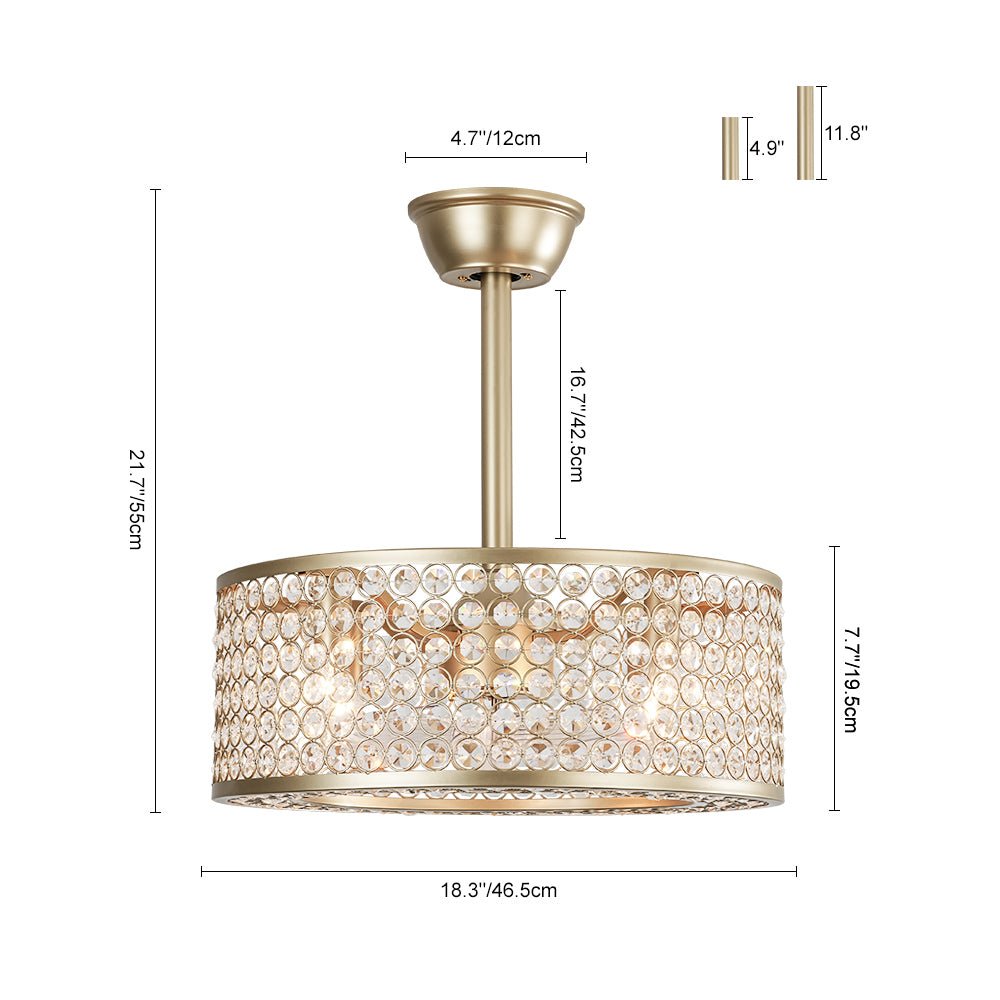 Modern Crystal Ceiling Fan Light