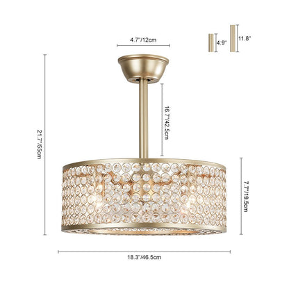 Modern Crystal Ceiling Fan Light