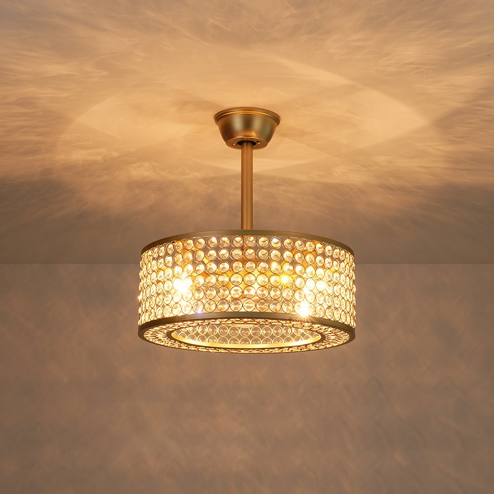 Modern Crystal Ceiling Fan Light