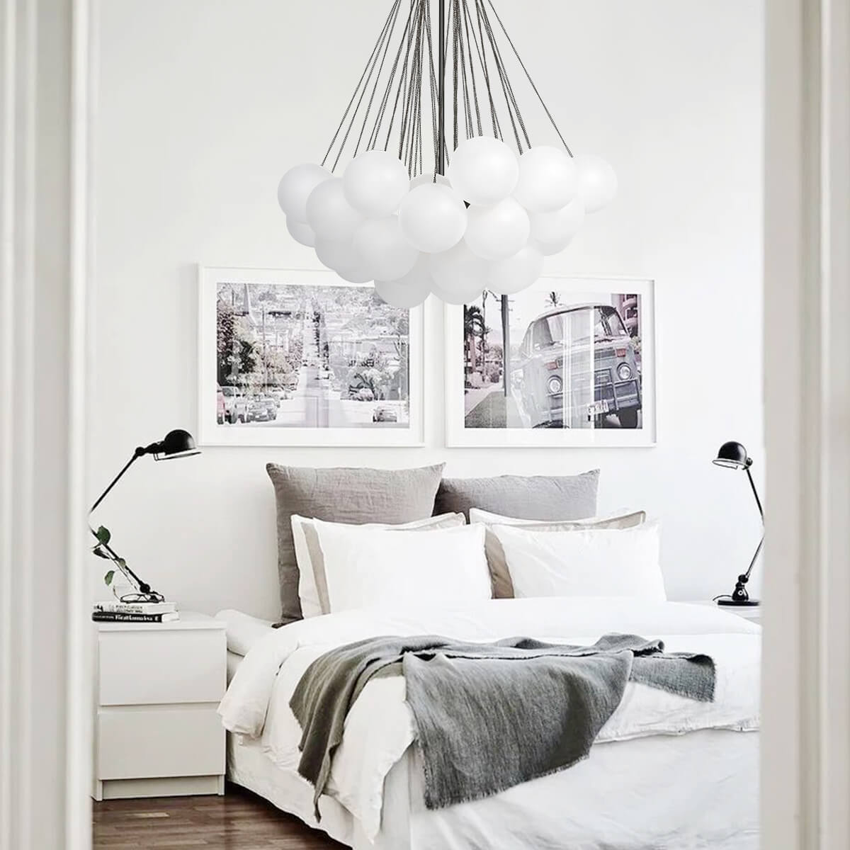 Glass Bubble Cluster Chandelier