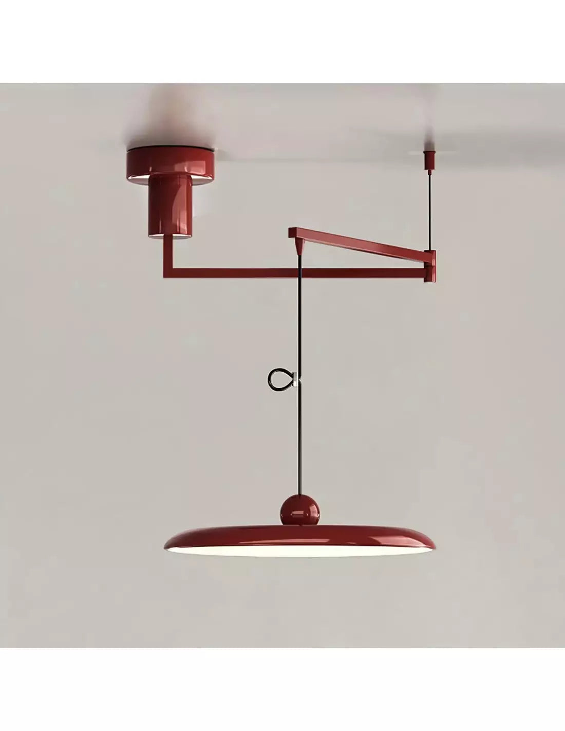 Modern pendant light with swiveling arm