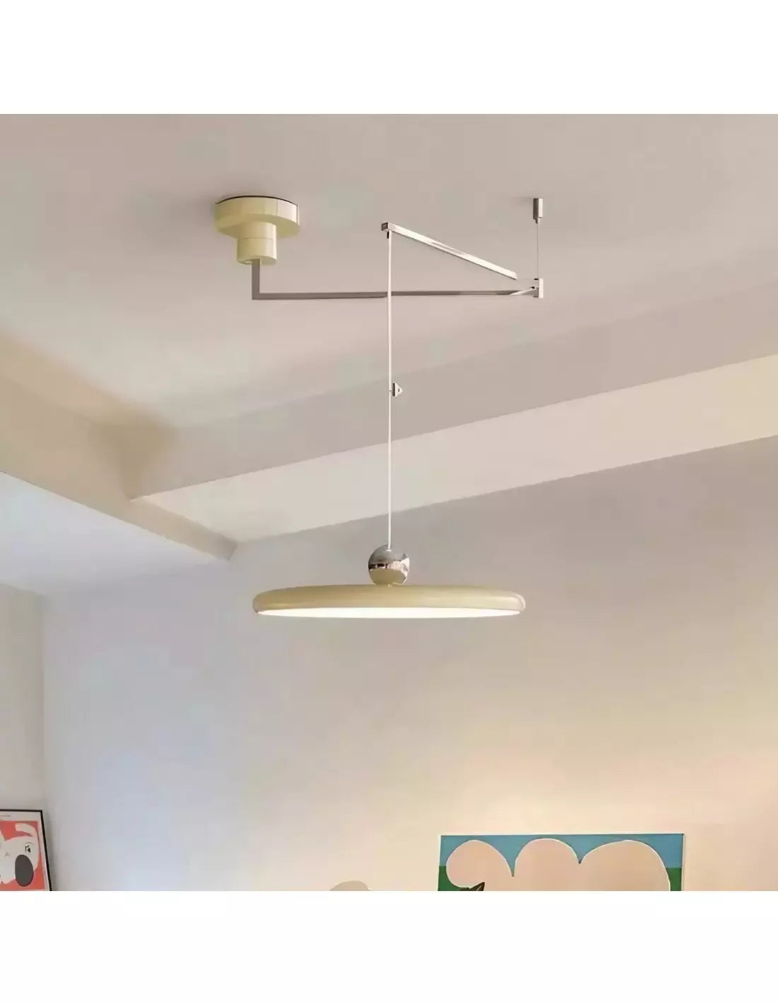 Modern pendant light with swiveling arm